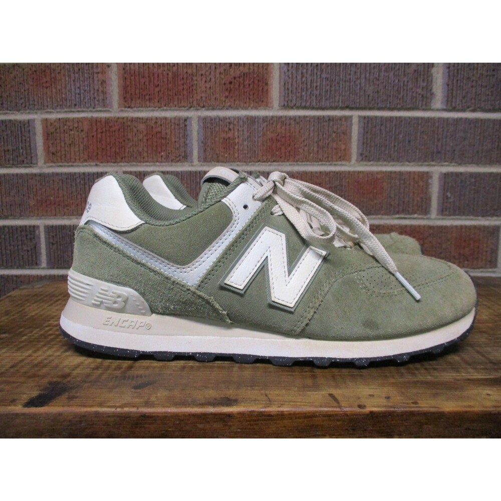 New Balance Mens 574 Green White Suede U574GCE Sneakers Shoes Size 9 D